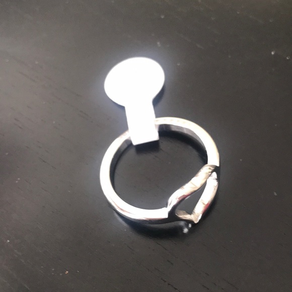 Sz 8 open heart stainless steel ring new - Picture 3 of 4